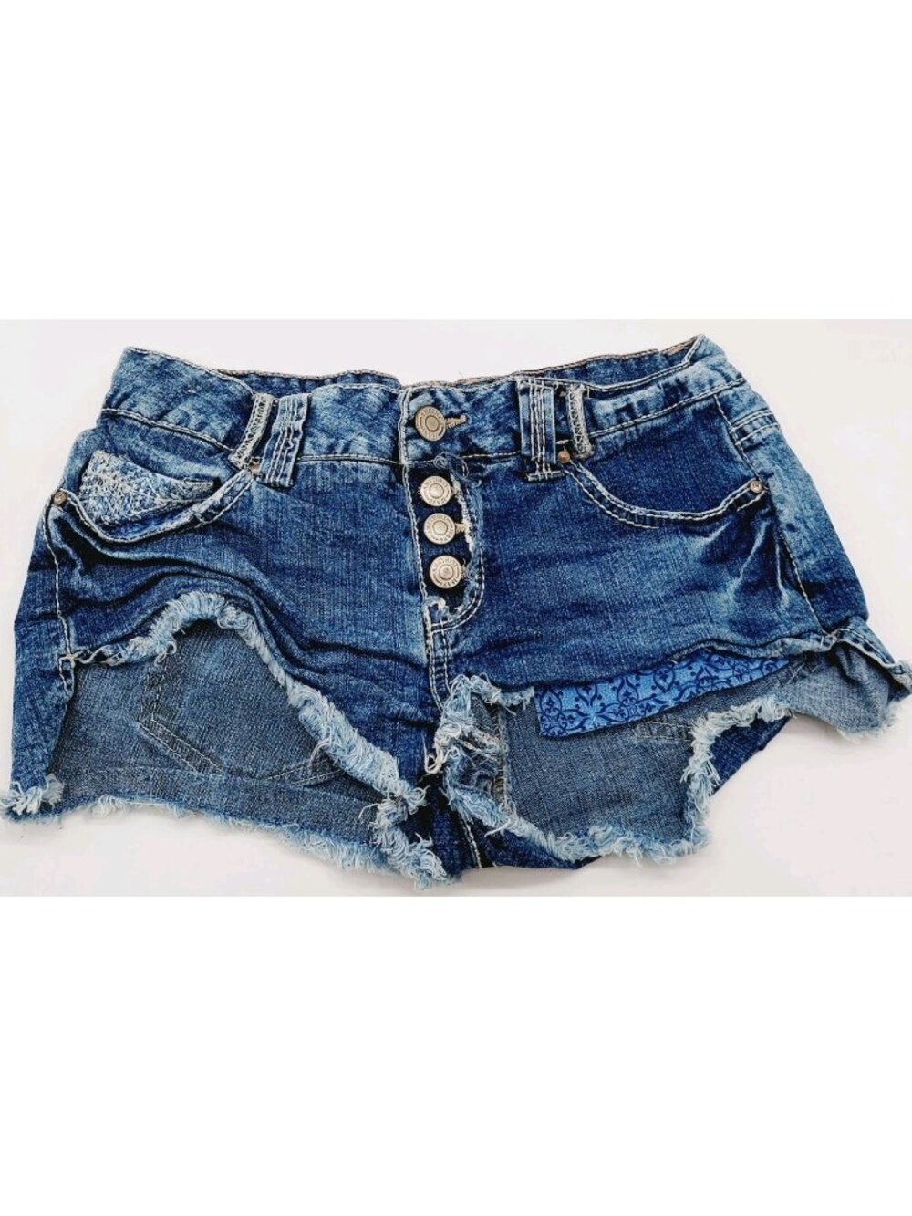 Amethyst Shorts Womens Size 5 Shorty Short Blue Cotton Hot Pants Jeans